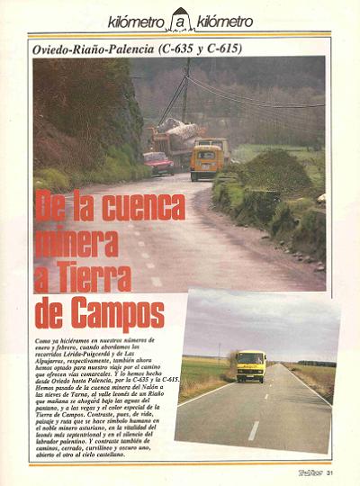 Revista Tr�fico, n� 11 (mayo de 1986). Kil�metro y kil�metro: Oviedo-Ria�o-Palencia (C-635 y C-615). De la cuenca minera a Tierra de Campos