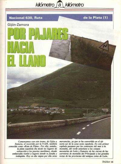 Revista Tr�fico, n� 36 (septiembre de 1988). Kil�metro y kil�metro: Ruta de la Plata (I). Gij�n-Zamora (N-630). Por Pajares hacia el llano