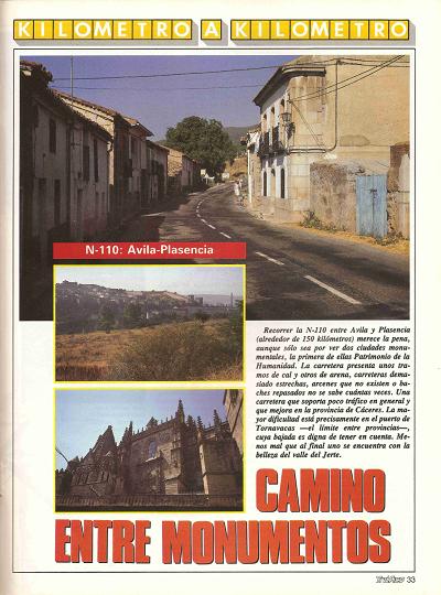 Revista Tr�fico, n� 48 (octubre de 1989). Kil�metro y kil�metro: �vila-Plasencia (N-110). Camino entre monumentos