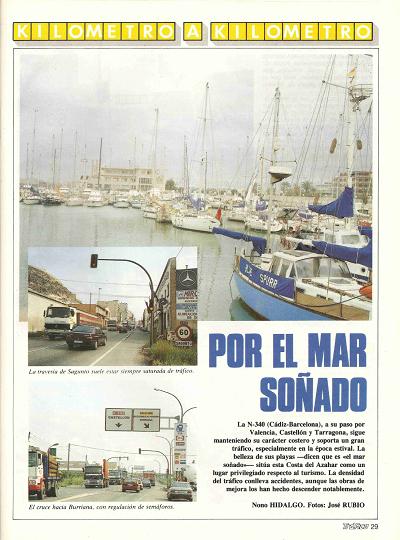 Revista Tr�fico, n� 80 (septiembre de 1992). Kil�metro y kil�metro: Valencia-Tortosa (N-340). Por el mar so�ado