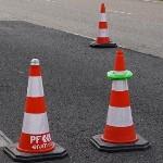 Env�o de datos sobre secciones de la v�a con operarios trabajando por medio de conos conectados